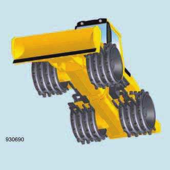 2.1 Refuse compactor - earth compactor Fully closed frame Oscillating articulated joint: +/- 40 steering angle +/- 15 Oscillation of frame Highly