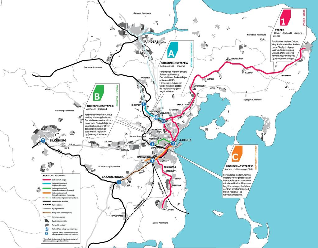 LIGHT RAIL VISION PLANS FOR MULTIPLE LINES The vision of Aarhus LRT is to establish af network of light rail lines that connect the Aarhus area