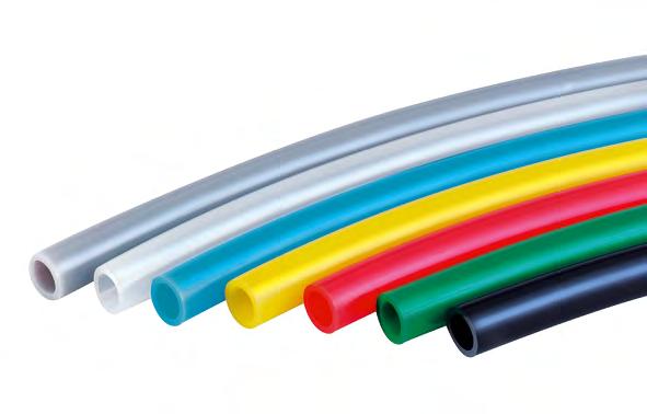Plastic tubes PE, PA, PU, Eisele ProWeld, PTFE, FEP, PFA, PVC, NBR 49 Plastic tubes 99 Versatile range of tubes Color and code versions possible Package solutions of connectors and tubes - Standard