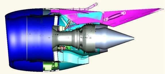 Integrated Propulsion System Integrated inlet, fan case, fan cowl Laminar flow nacelle Optimized engine mounts Structurally integrated thrust reverser and pylon Electronic thrust reverser actuation