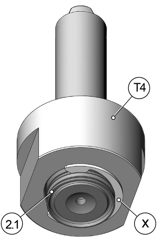It is not allowed to clamp the nozzle in a vice directly. 5) lace the nozzle with the head (2.1) in the holder (4).