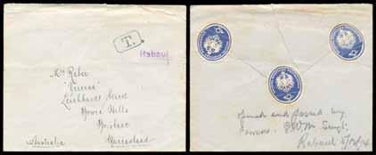 2,000 72 C B Lot 72 1914 cover to Sydney with 1d only tied by 'RABAUL/NOV 9 1914 *' datestamp (Powell #49c) in violet & overstruck with poor Sydney machine cancel, endorsed "From/Lt Col Paton/OC
