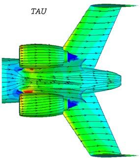 Figure 63: Oil flow on rear end at cruise The powerplant interaction with the other components has been characterized: Powerplant/wing interaction: the wing is hardly impacted by the powerplant