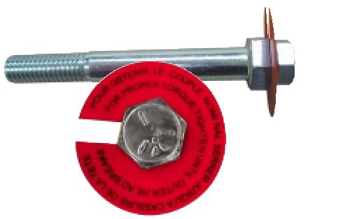 Double Headed Break off Bolt Automatic break-off at 68 N*M (+ 5) Faster connection by 50% than the traditional method- Just a standard torque wrench to fix the double-headed bolt with red label.