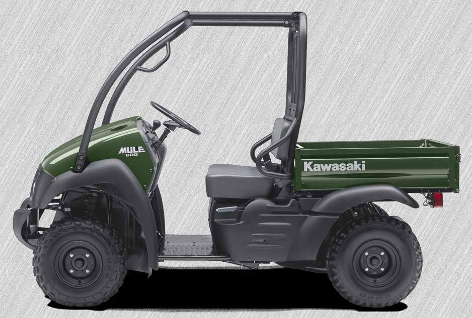 2015 MULE 600 WORK LIKE A PRO Timberline Green ROPS FRAME Kawasaki values safety and responsibility when operating side x sides, which is why we surround the Kawasaki Mule 600 with a Kawasaki Roll