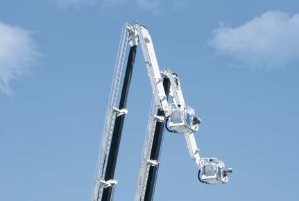 4 AERIAL PLATFORM S PRIMARY FEATURES 1. Safe working load, Auto-leveling, Vertical Escape Chutes.