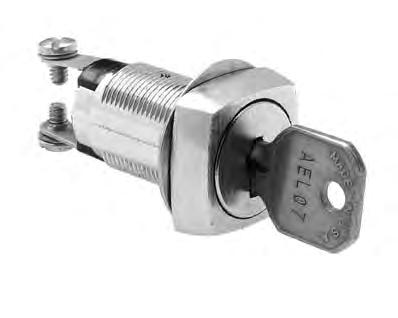 SKF Series, Medium Security Features SPST type - 4 disc tumblers All keylocks are supplied with 2 brass keys on a ring Typical performance characteristics Contact timing................................... non-shorting Contact rating.