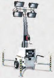 14 VT6-4x1000W MH floodlights - Maximum height: 8 m - Manual lifting system -