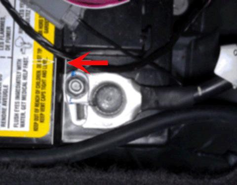 This is most likely to occur on the negative battery terminal due to the short length of the battery cable.