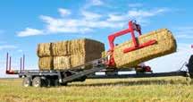 Round Bale Carrier - The 1450 round bale carrier can carry seven 5' by 6' bales weighing up to 900 kg (2,000 lb) each in a single row.