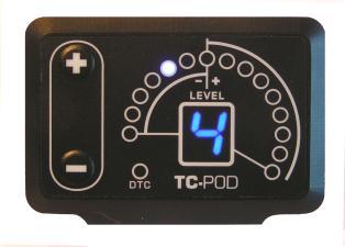 Multi LED display to indicate the amount of TCS correction being applied in real time. Steps 1>15. Numeric display of the current TCS level. Adjustable back lit displays for day or night riding.