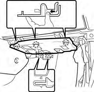 (Engine Compartment) Fig. 1-3 If the Hood Switch's 2P connector is not connected, you must remove these vehicle parts.
