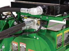 The Hydraulic Power Packs have three attaching points (highlighted, shown at left) for easy and convenient hookup of the dust suppression kit.