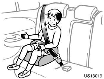 Installation with seat belt US13019 US13020 US13021a (C) Booster seat (A) INFANT SEAT INSTALLATION An infant seat must be used in