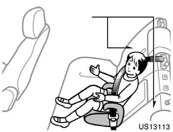 US13038a Move seat fully back CAUTION A forward facing child restraint system should be allowed to be installed on the front passenger seat only when it is unavoidable.