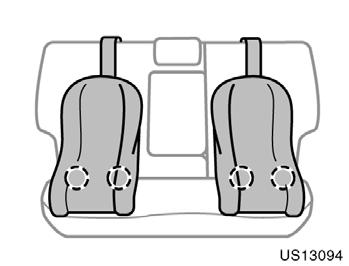 Installation with child restraint lower anchorages CAUTION Do not replace the head restraint when the child restraint system is installed.