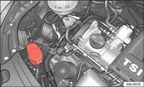 The brake fluid reservoir is located in the engine compartment of the vehicle. Switch the ignition off. Open the bonnet page 202. Check the brake fluid level in the reservoir Fig. 209.