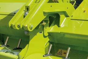 The synchronised knife drive makes for a very smooth-running cutterbar. An overload clutch protects the entire drive train in the event of the intake auger becoming jammed.