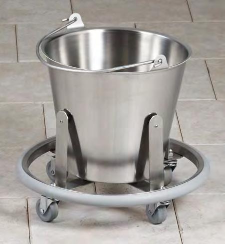 casters 13 quart stainless steel bucket Shipping weight: 12 lbs.