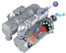 Komatsu Closed Crankcase Ventilation (KCCV) Crankcase emissions (blow-by gas) are passed through a CCV filter.