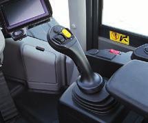 State-of-the-Art Controls New, fully air suspended operator station The wide spacious cab features a new, fully air suspended operator seat that includes the side consoles mounted together with a