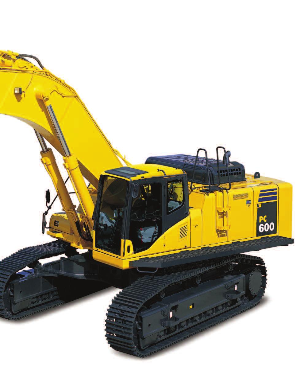 H YDRAULIC E XCAVATOR PC600LC-8 FLYWHEEL HORSEPOWER 320 kw 429 HP @ 1800 rpm Ecology and Economy Features Komatsu SAA6D140E-5 Engine is EPA Tier 3 and EU stage 3A emission certified World s first