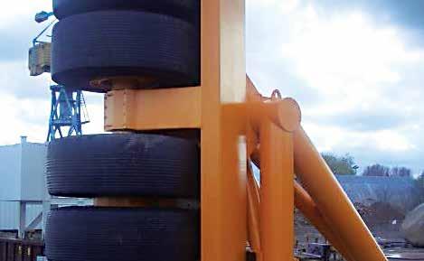 Roller fenders use stainless steel and composite Trelleborg Orkot bearings which give a very low rolling resistance and require virtually zero maintenance.