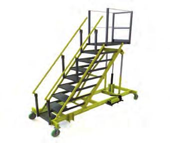 ADJUSTABLE-HEIGHT MOBILE LADDER s articulate as height adjusts 0"-0" and 0"-" range models Powered and manual models 00 lb.