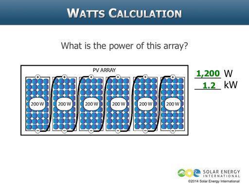 A common way to quantify a PV system is by the size of the array, either in watts or kilowatts, things such as 6 kw gird-direct, or 4 kilowatt stand-alone, or 200 watt DC.
