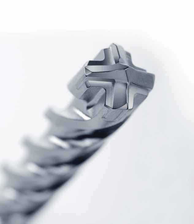 SDSPLUSZENTRO4-CUTTERDRILLBITS dynamic drilling ability with secondary cutters protecting the drill bit in the event of reinforcement collision SDS PLUS ZENTRO 4-CUTTER CARBIDE TIP x4 Dia.
