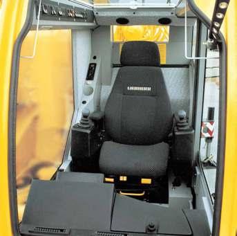 switch consoles and armrests, ergonomically adjustable operating consoles Ergonomic control levers with integrated winch rotation and slewing gear