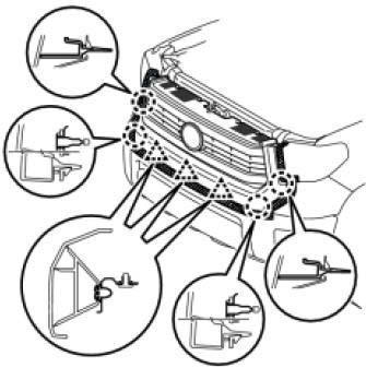 (c) Detach the 4 claws and 3 clips and remove the radiator sub-assembly (Fig.