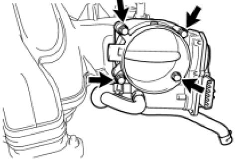 12-3 (d) Remove the 4 bolts and remove the throttle body from the manifold (Fig. 12-3). (1) Save these bolts and the throttle body.