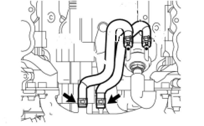13. Remove the Coolant Crossover Manifold. (a) Unplug the water temperature sensor, remove it and set it aside (Fig. 13-1).