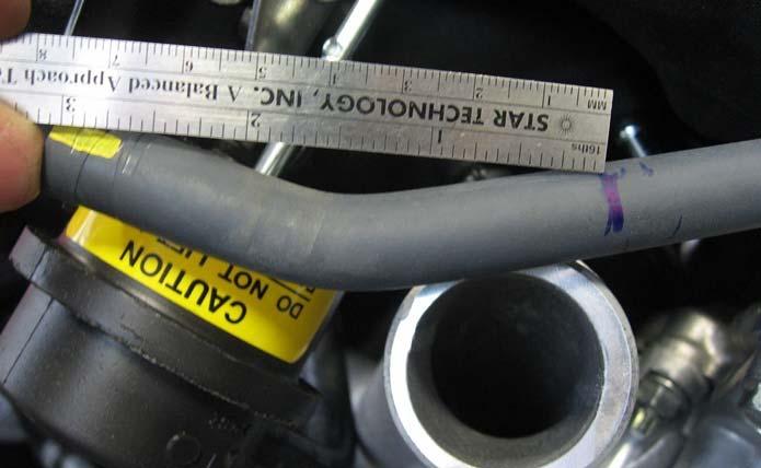 (g) Before purge hose No. 2 can be attached to the rear barb, it needs to be shortened approximately 3 (Fig.