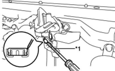 (d) Use a screw driver to remove the hood lock cap (Fig. 27-4). HINT: Tape the screwdriver before use. Fig. 27-4 (e) Remove the hood lock assembly.
