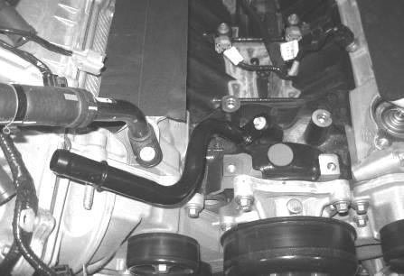 FEAD Bracket Installation 1. Install the new Heater Return Tube (1162-18674) into the engine block.