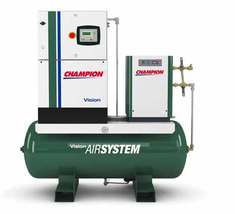 8 Vision AirSystem Series Stationary Rotary screw air compressors, 5 15 hp The Champion AirSystem series offers the performance and reliability that you demand, delivered by a simple and proven