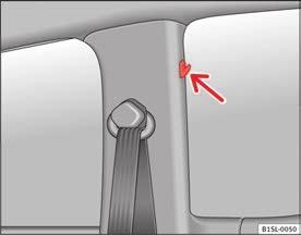 6 5. Fig. 76 In front of the rear seats: storage compartment Clothing hung on the coat hooks could restrict the driver's view and lead to serious accidents.