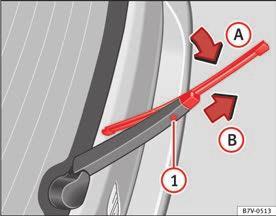 Blades are available from Specialised workshops. Lifting and unfolding the wiper arms The wiper arm may only be lifted at the point where it is fastened to the blade.