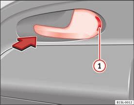 19 In the driver door: central locking button Please note the following when you use the central locking button to lock your vehicle: The deadlock will not activate page 37.