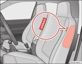 Ensuring you are correctly and safely seated 75 Side airbags In the event of a side-on collision, the side airbag will deploy in the side of the vehicle affected Fig.