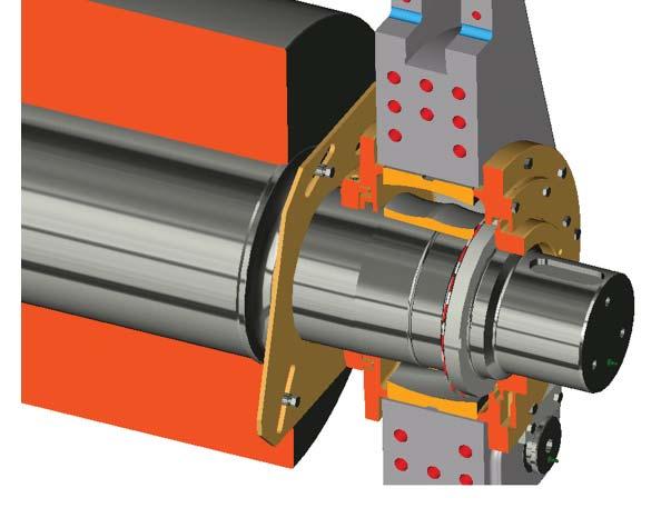 Bearings Bearings are SKF spherical roller bearings and the supporting covers have seals and traps to block dust or particles to enter which would affect lubricant grease properties.