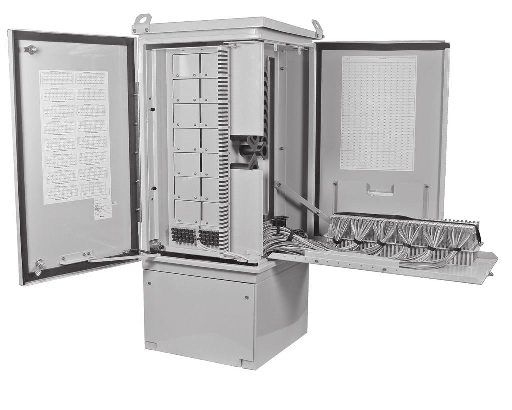 GENERAL The IDEAA Exterior Distribution Cabinet (EDC) provides a convenient modular approach to centralized fiber distribution.