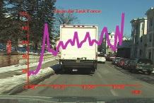 Truck-filled roads resulted in higher exposures (left). To view videos, go to www.catf.