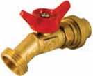 Valves BOILER DRAINS - WITH LOCKNUT Heavy brass construction 3/4" hose thread outlet, cast iron handle Meets NSF 61-9 low lead standards -18 to 82 C temperature range, 125 PSI 1102-903 Male w/locknut