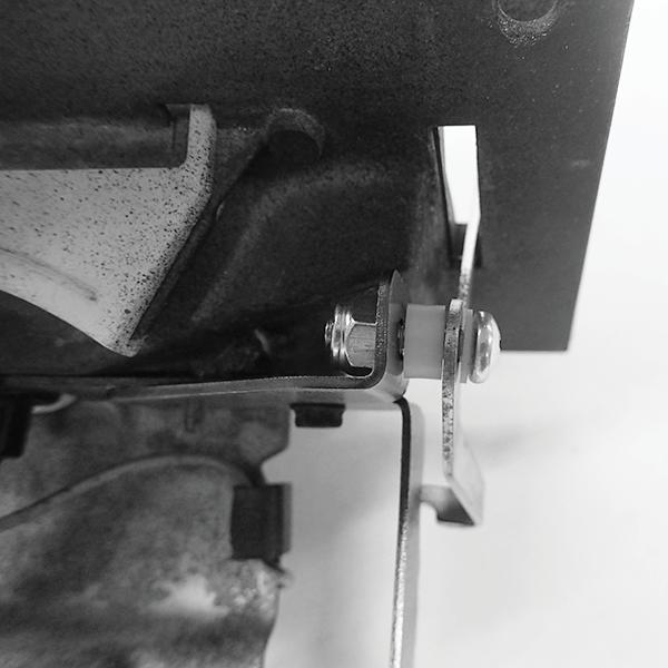 Install the blower speed lever bracket onto the control panel support bracket using the following hardware in this order: () 0-32 x 3/4 screw, () /6 nylon flat washer, the blower speed lever bracket,
