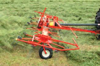 pitch angle is used to effectively separate and turn crop to allow for