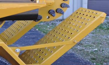 Standard features include: electrostatic powder-coat paint, skid-resistant deck and ramps, electric