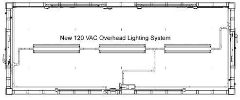 0009 00 CCC Lighting Systems The latest generation of the CCC has been upgraded to three 4 long 120 VAC fluorescent light fixtures beginning